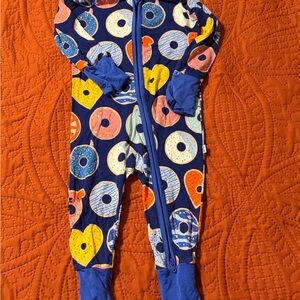 Little Sleepies Blue Donut Print Kids Footie